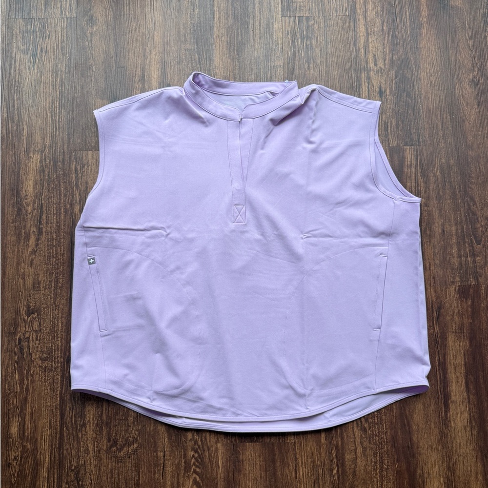 NWT FIGS Women’s Lavender Dew Purple Rafaela Three Pocket Scrub Top - Size 3XL